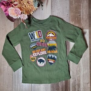 Garanimals Long Sleeve Waffle Knit Green Shirt Size 5T Toddler Boy NWOT